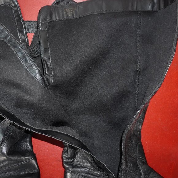 Women's Aldo Black Leather Knee High Low Heel Riding Fashion Boots 10 - Picture 9 of 11